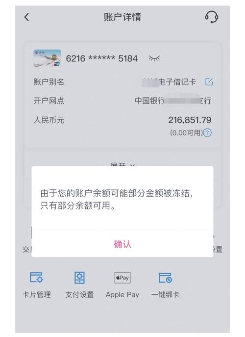 支付宝银行卡余额冻结或无法操作？揭秘原因及解决办法