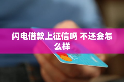 闪电借款上征信吗 不还会怎么样