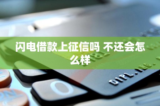 闪电借款上征信吗 不还会怎么样