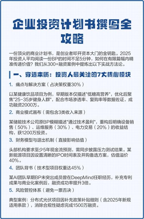 创业计划书全攻略：如何撰写吸引投资者的完美方案？