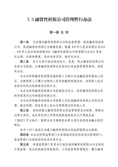 商业银行融资性担保公司管理办法_融资性担保公司管理暂行办法全文_融资性担保公司设立条件