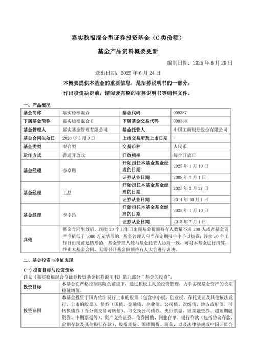 东方红ESG可持续投资混合C基金产品资料概要更新介绍