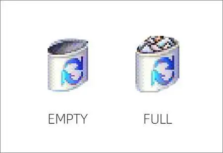 电脑上没有回收站图标_Windows 95 垃圾箱图标演变_Windows 2000 垃圾箱设计变化